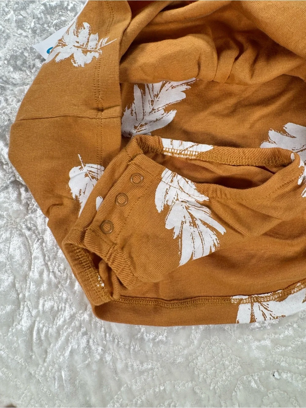 NWT Carters Cream & Mustard Feather Dress Set - 